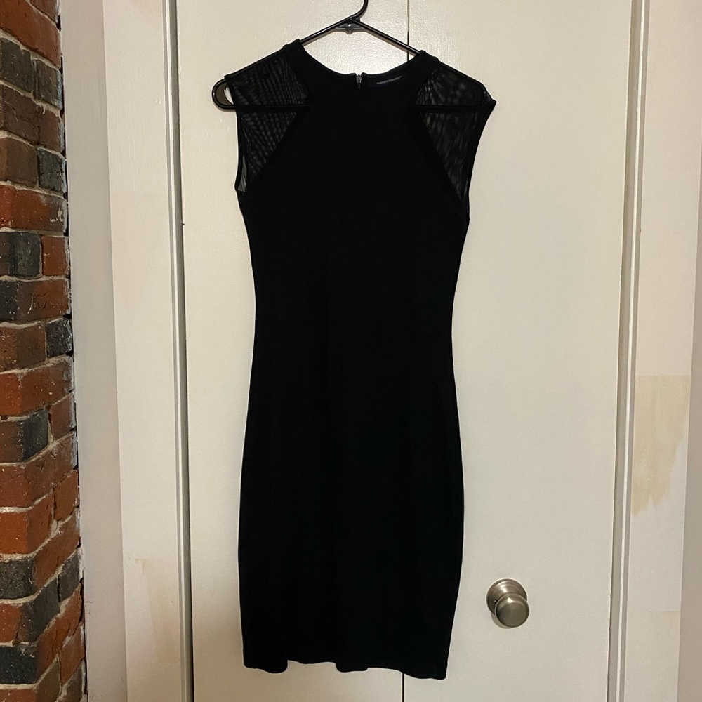 Body con dress with mesh cutouts